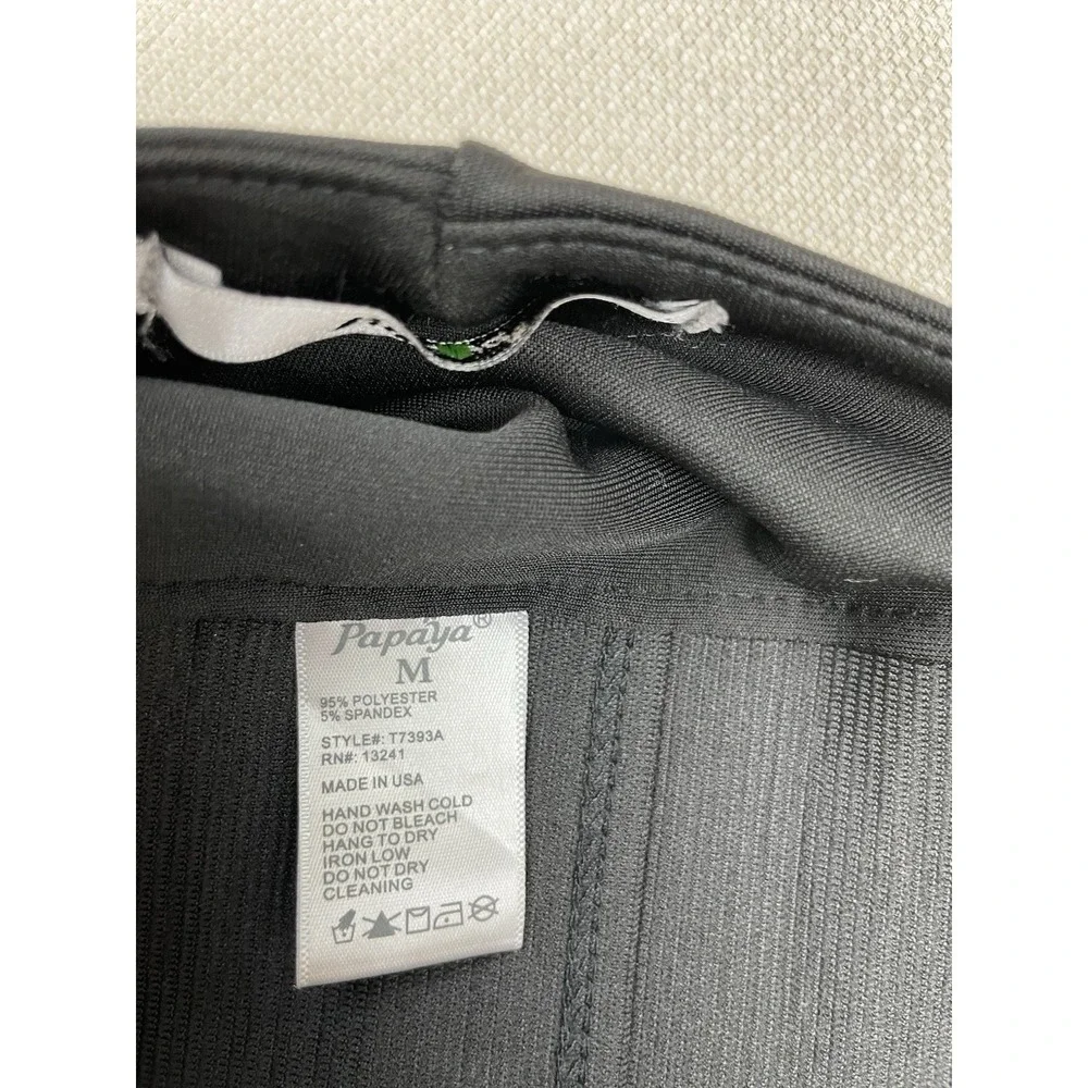 Papaya Leggings Women's Size Medium Black Side Elastic Vertical Seams Athleisure
